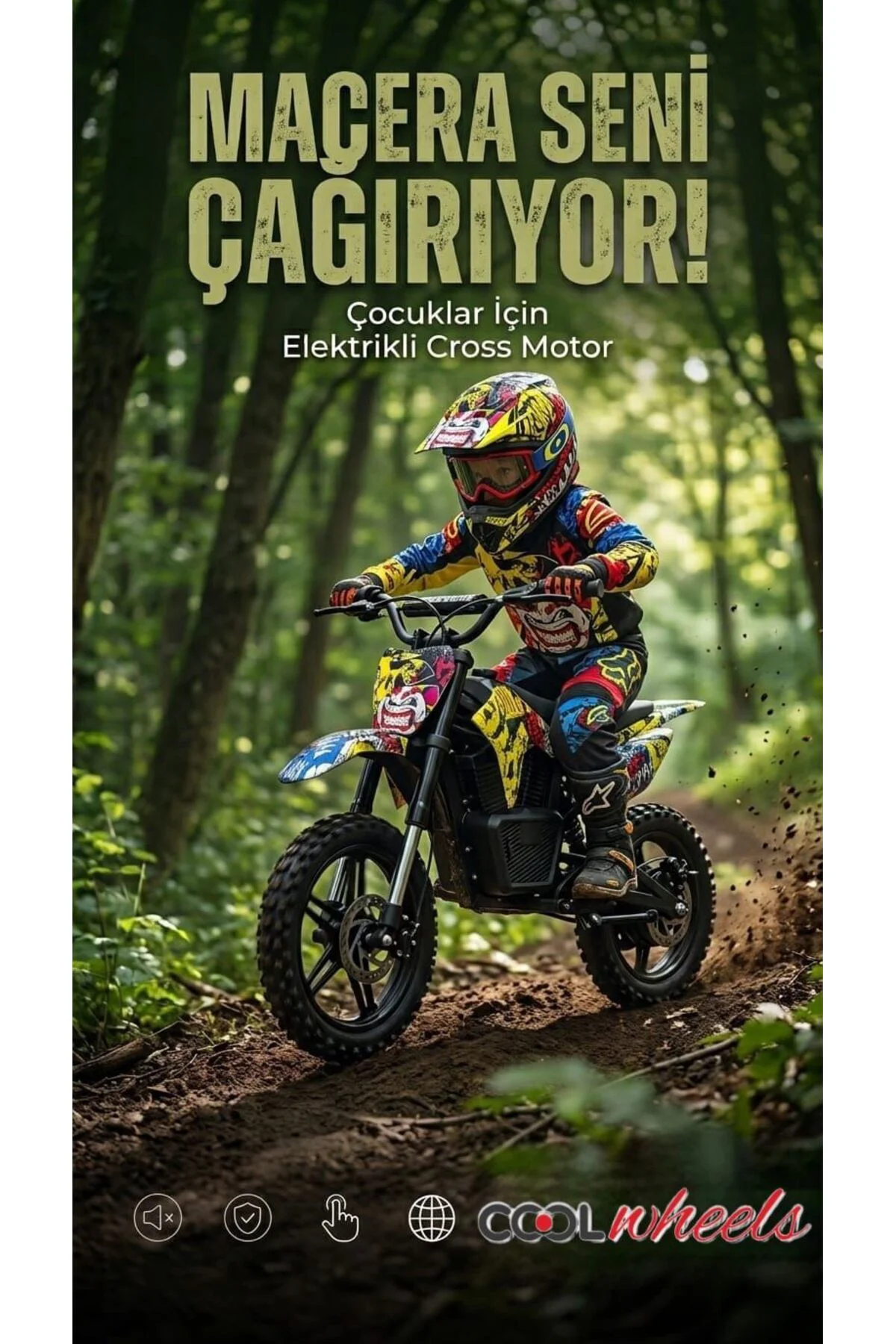 Çocuk Elektrikli Cross Motorsiklet 36 Wolt