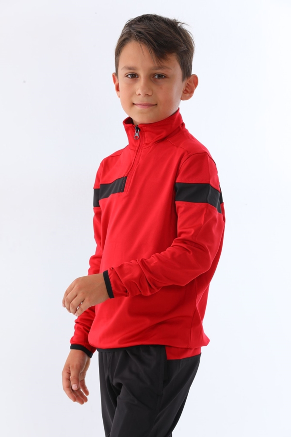 K18 Çocuk Eşofman Takımı Yarım Fermuar Dalgıç Kumaş K0163