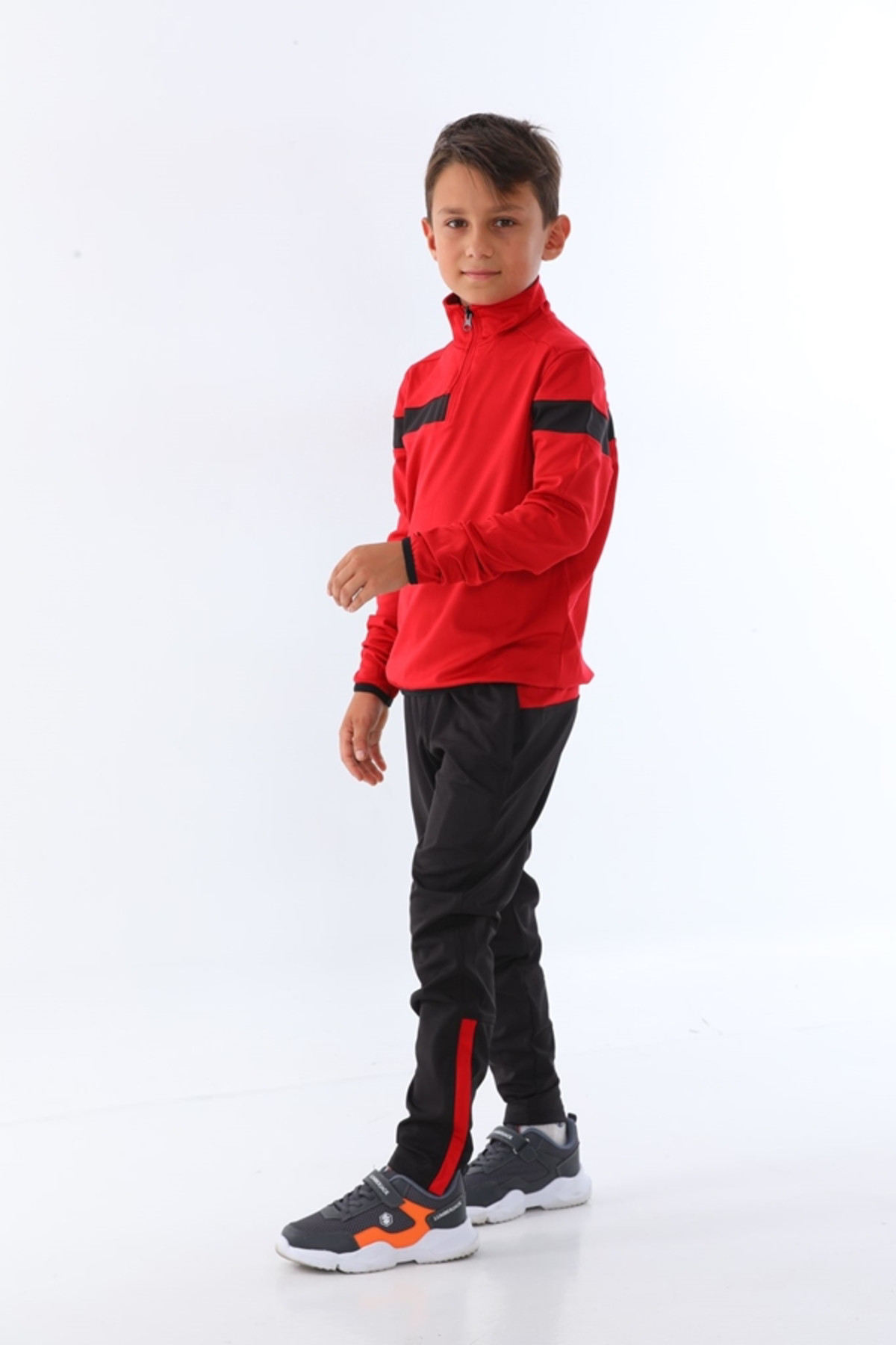 K18 Çocuk Eşofman Takımı Yarım Fermuar Dalgıç Kumaş K0163