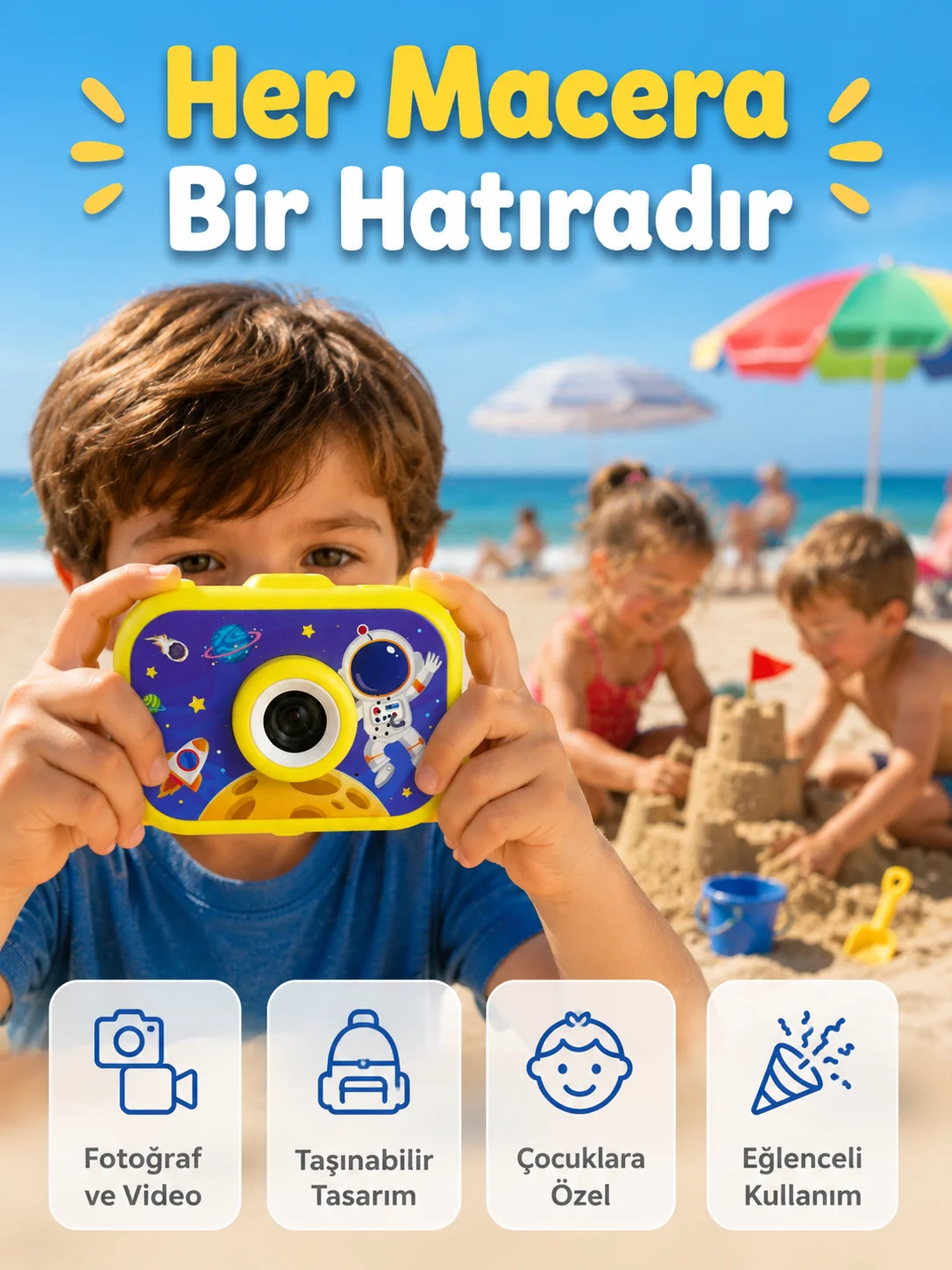 Çocuk Fotoğraf Makinesi HD Video Kayıt Özellikli 2.0 İnç Ekranlı Type-C Şarjlı Dijital Kamera Çocuk Fotoğraf Makinesi HD Video Kayıt Özellikli 2.0 İnç Ekranlı Type-C Şarjlı Dijital Kamera