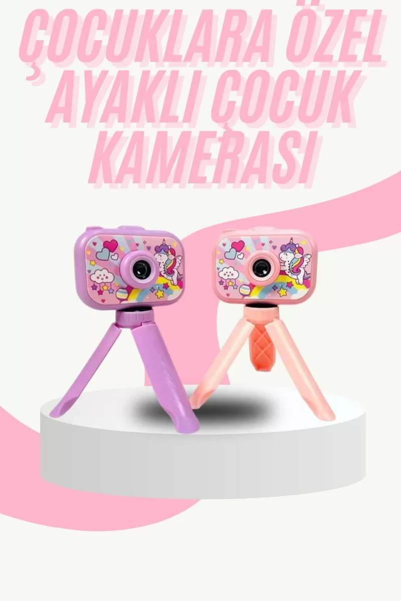 Çocuk Için Eğitici Video Kamera Ayaklı Mini Fotoğraf Makinesi - Lisinya