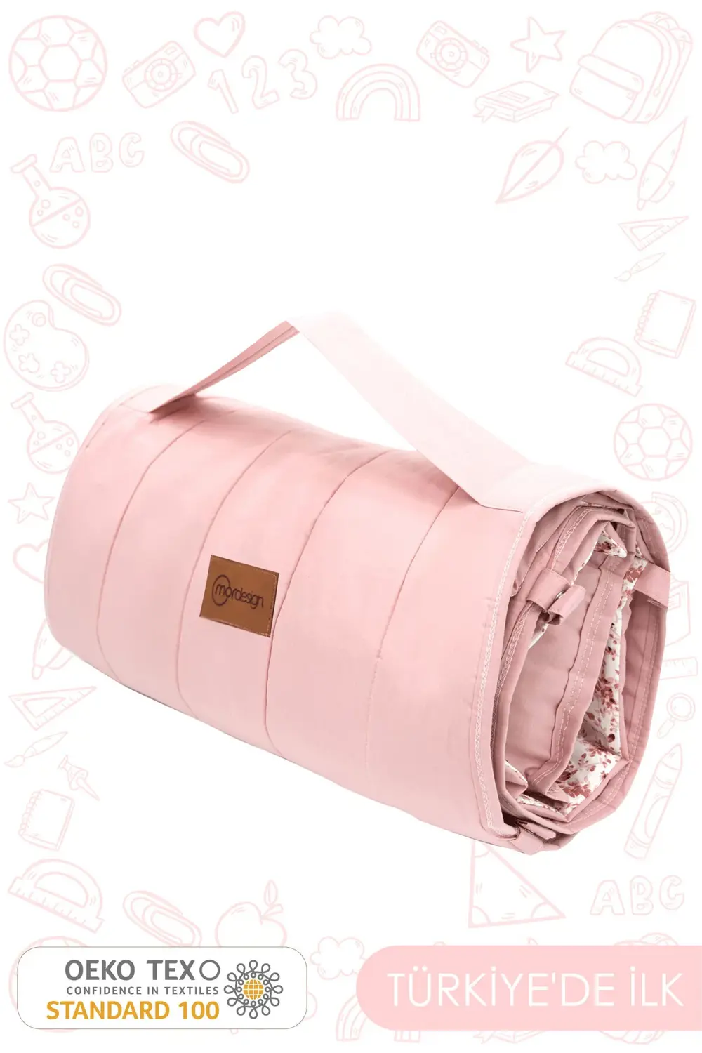 Mordesign Çocuk İçin Taşınabilir Yatak, Kreş Yatak Seti, Kampet Yatağı, Pre