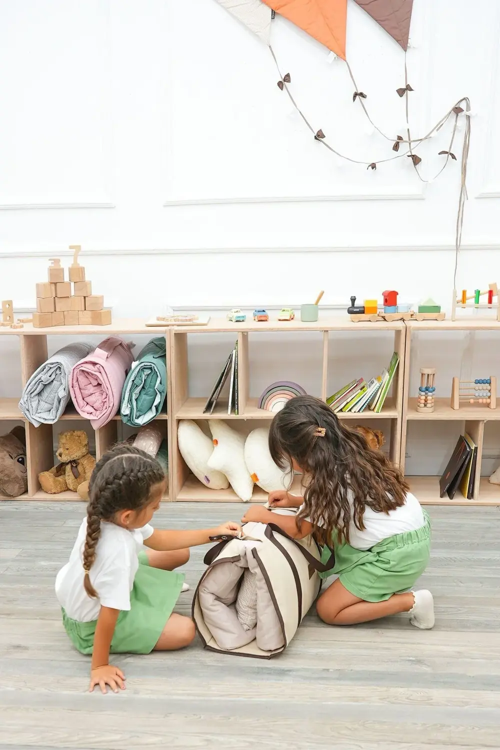 Mordesign Çocuk İçin Taşınabilir Yatak Seti, Kreş Yatak Seti, Kanvas Çantal