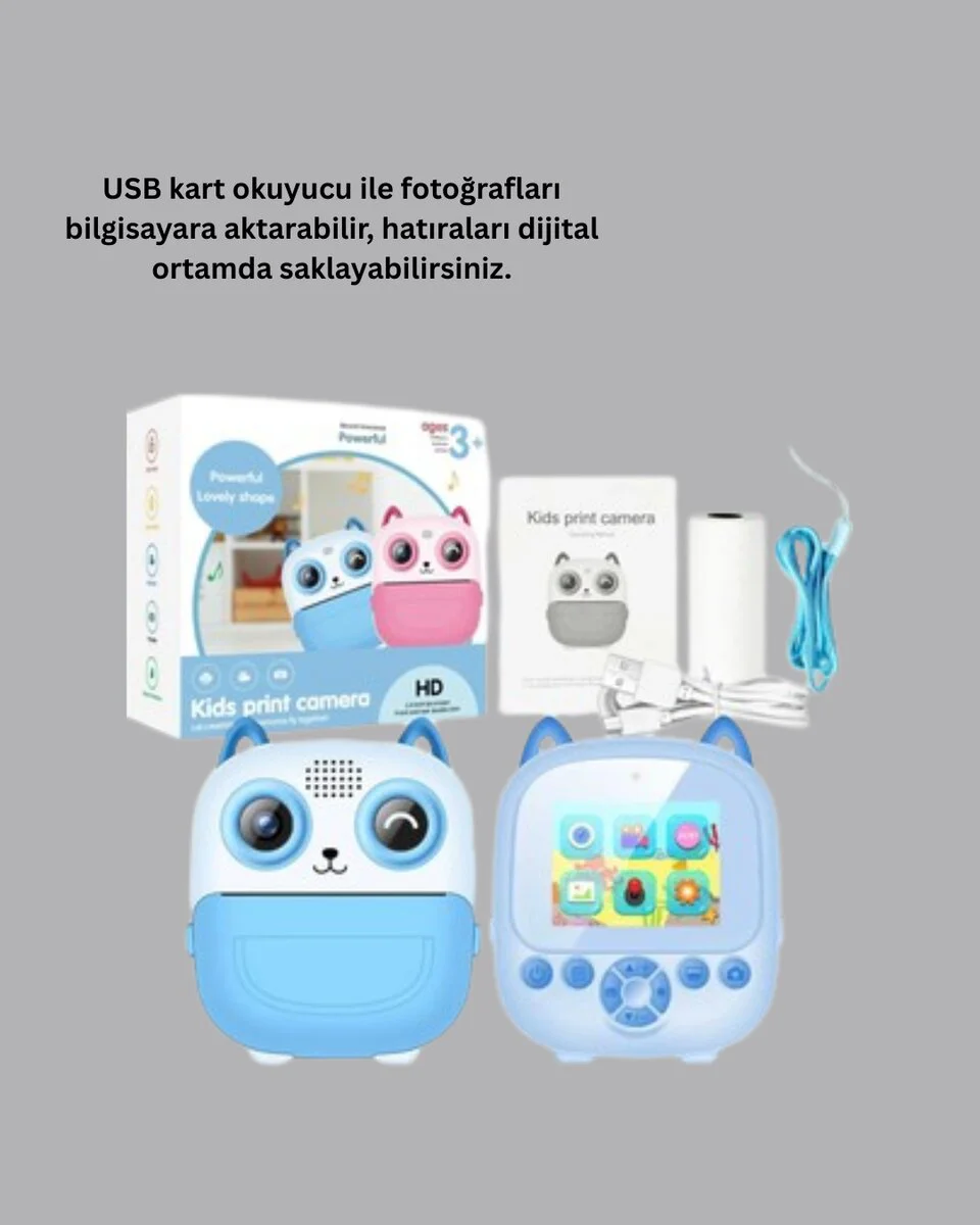 Çocuk Kamera 48MP Termal Baskı - 1080P Video & Çift HD Lens