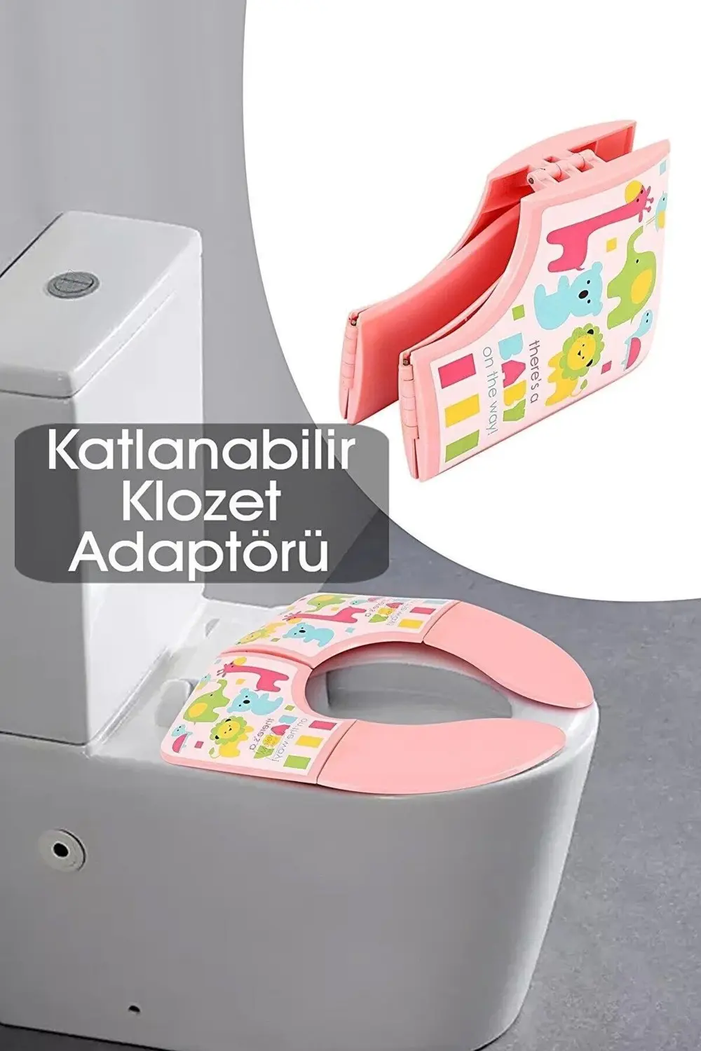 Çocuk Klozet Kapağı Tuvalet Eğitici Alıştırıcı Katlanabilir Adapt