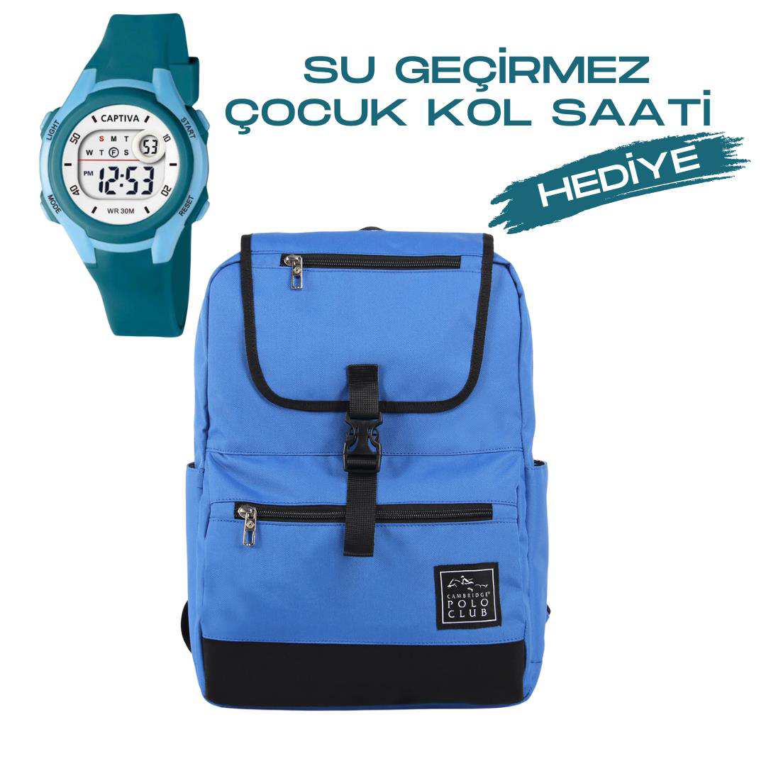 Çocuk Kol Saati Hediyeli Cambridge Polo Club Büyük Kapasiteli Çoc