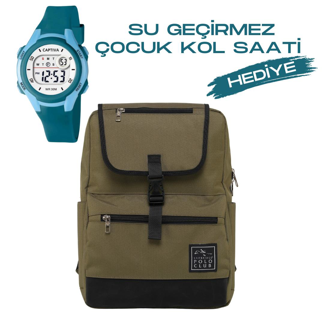 Çocuk Kol Saati Hediyeli Cambridge Polo Club Büyük Kapasiteli Çoc