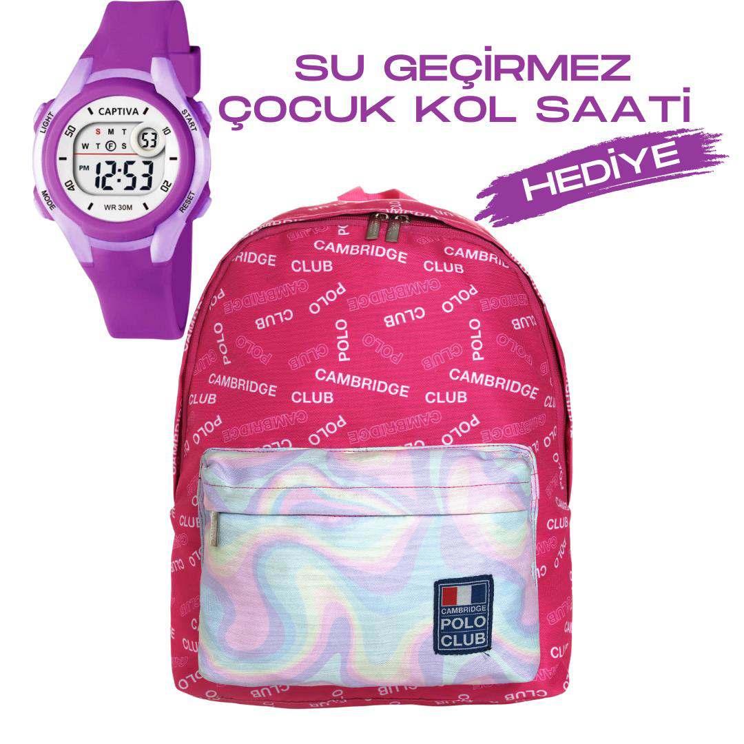 Çocuk Kol Saati Hediyeli Cambridge Polo Club Büyük Kapasiteli Çoc