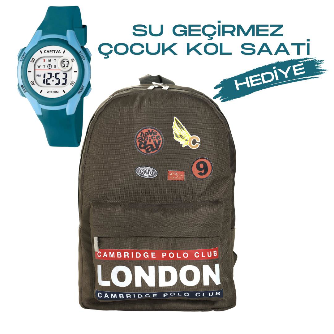 Cambridge Polo Club Çocuk Kol Saati Hediyeli  Büyük Kapasiteli Çoc