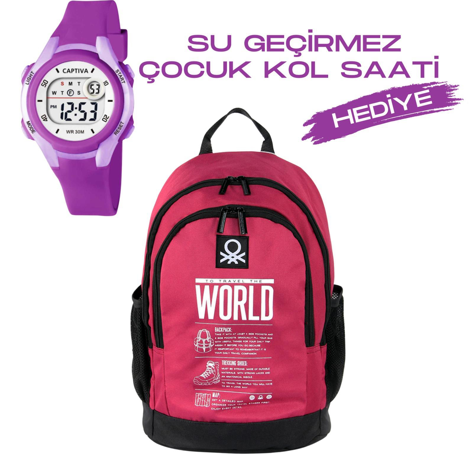 United Colors Of Benetton Çocuk Kol Saati Hediyeli Benetton Büyük Kapasiteli Çocuk Okul Çan