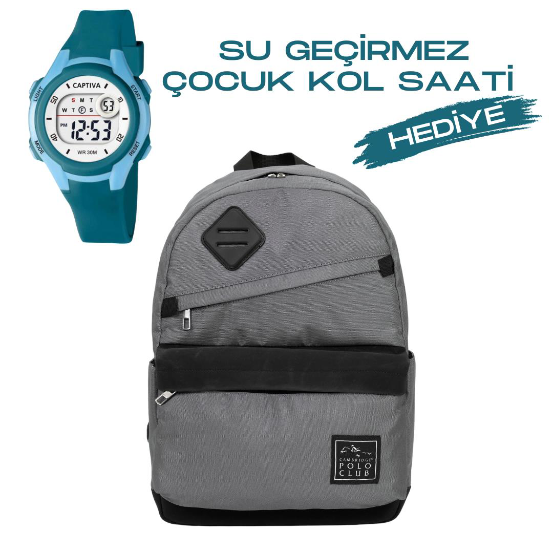 Çocuk Kol Saati Hediyeli Cambridge Polo Club Büyük Kapasiteli Çoc