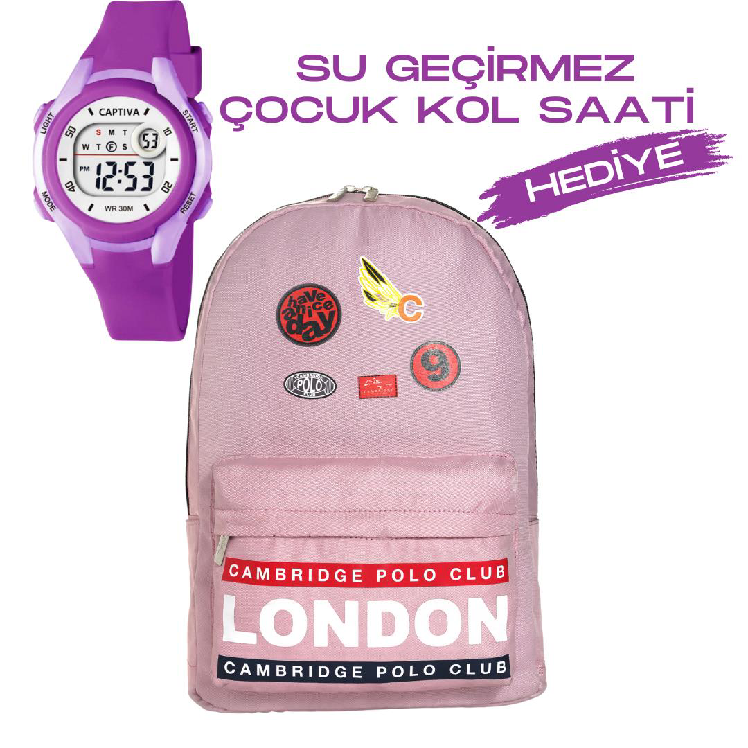 Çocuk Kol Saati Hediyeli Cambridge Polo Club Büyük Kapasiteli Çoc