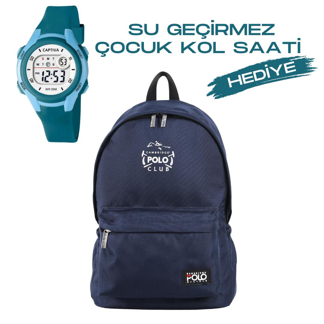 Çocuk Kol Saati Hediyeli Cambridge Polo Club Büyük Kapasiteli Çoc