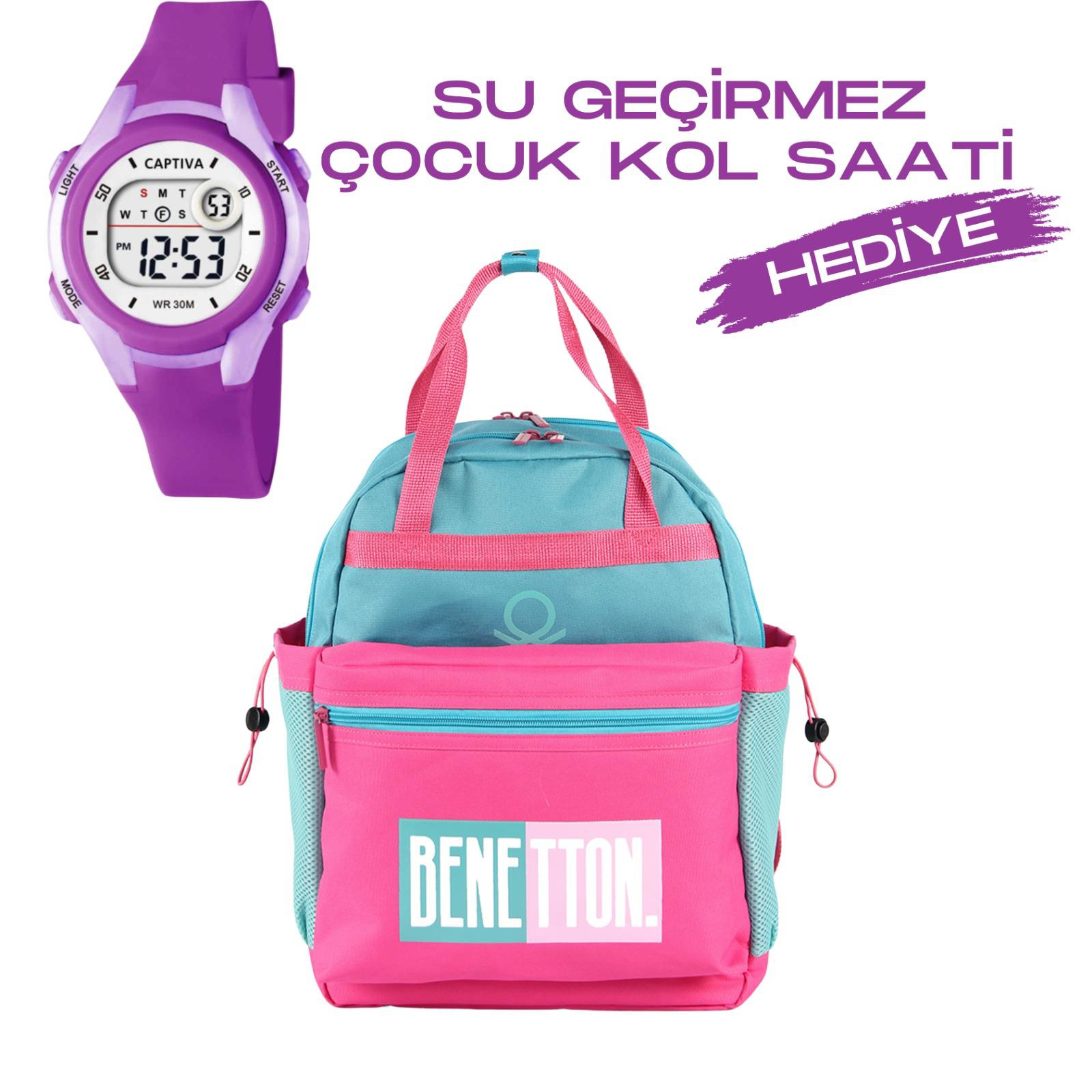 Çocuk Kol Saati Hediyeli Benetton Büyük Kapasiteli Çocuk Okul Çan