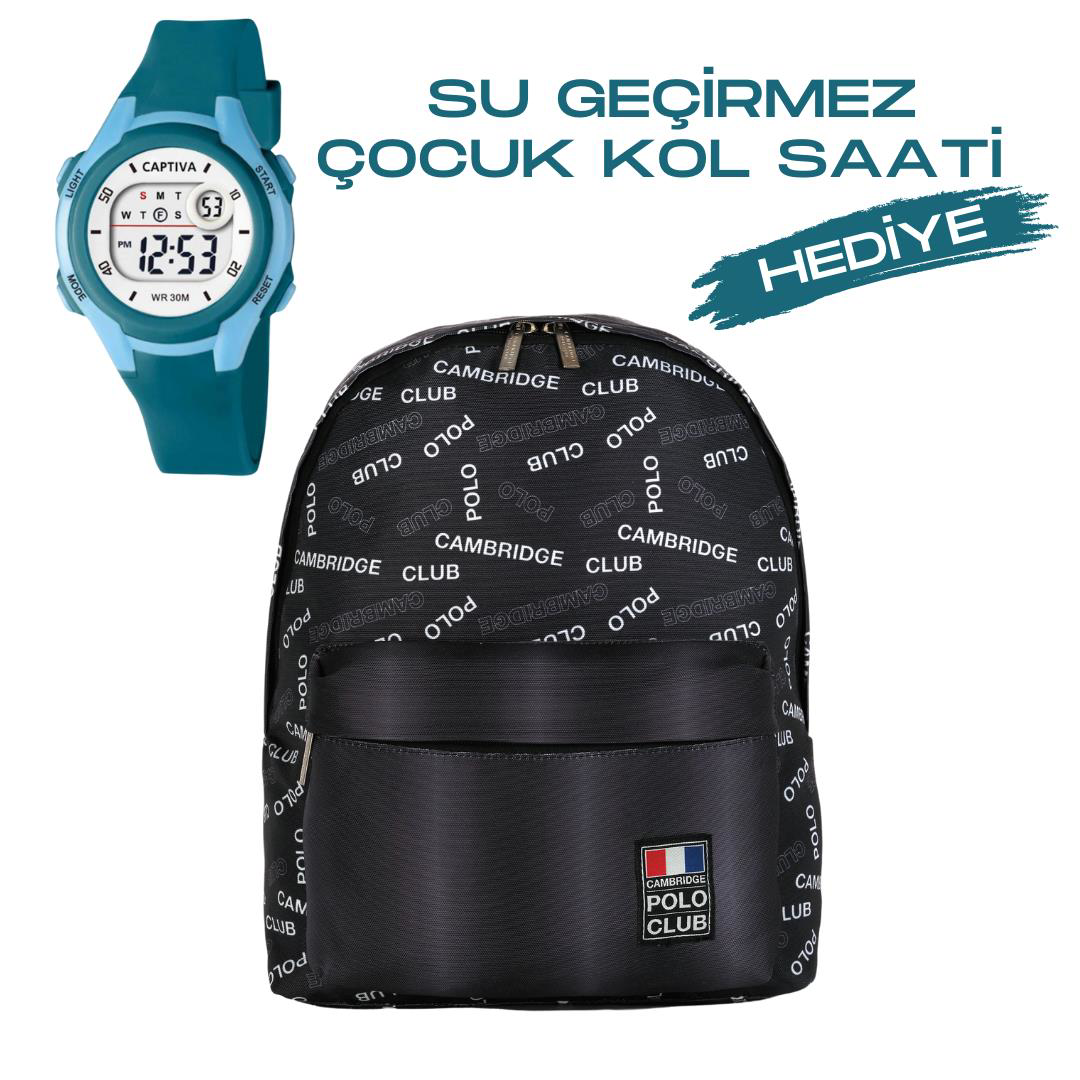 Çocuk Kol Saati Hediyeli Cambridge Polo Club Büyük Kapasiteli Çoc