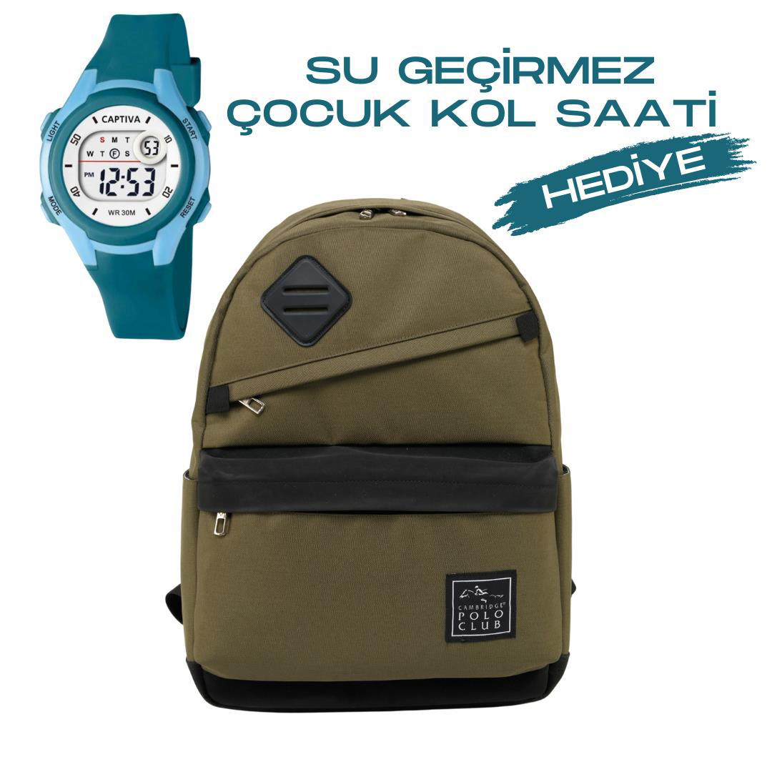 Çocuk Kol Saati Hediyeli Cambridge Polo Club Büyük Kapasiteli Çoc