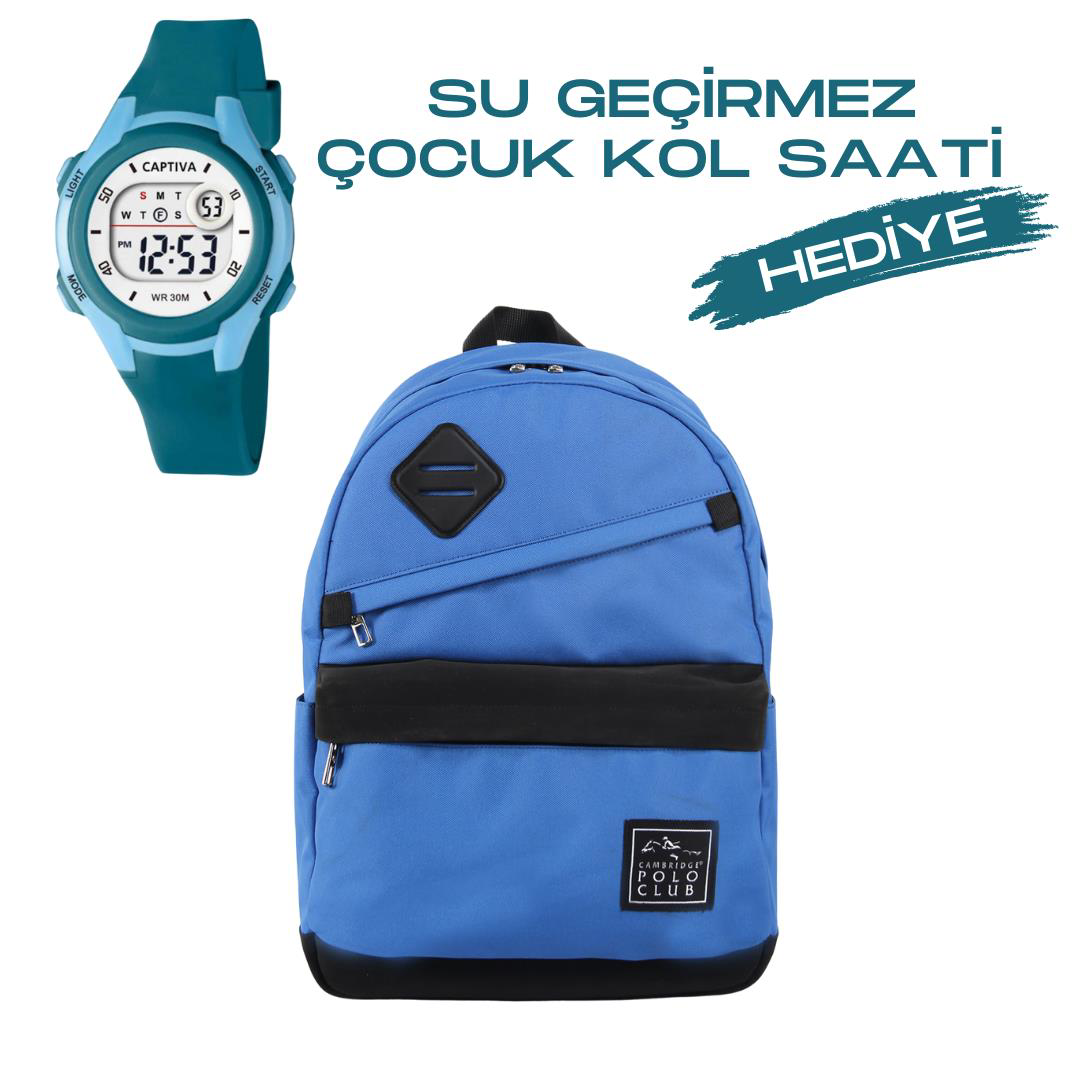 Çocuk Kol Saati Hediyeli Cambridge Polo Club Büyük Kapasiteli Çoc