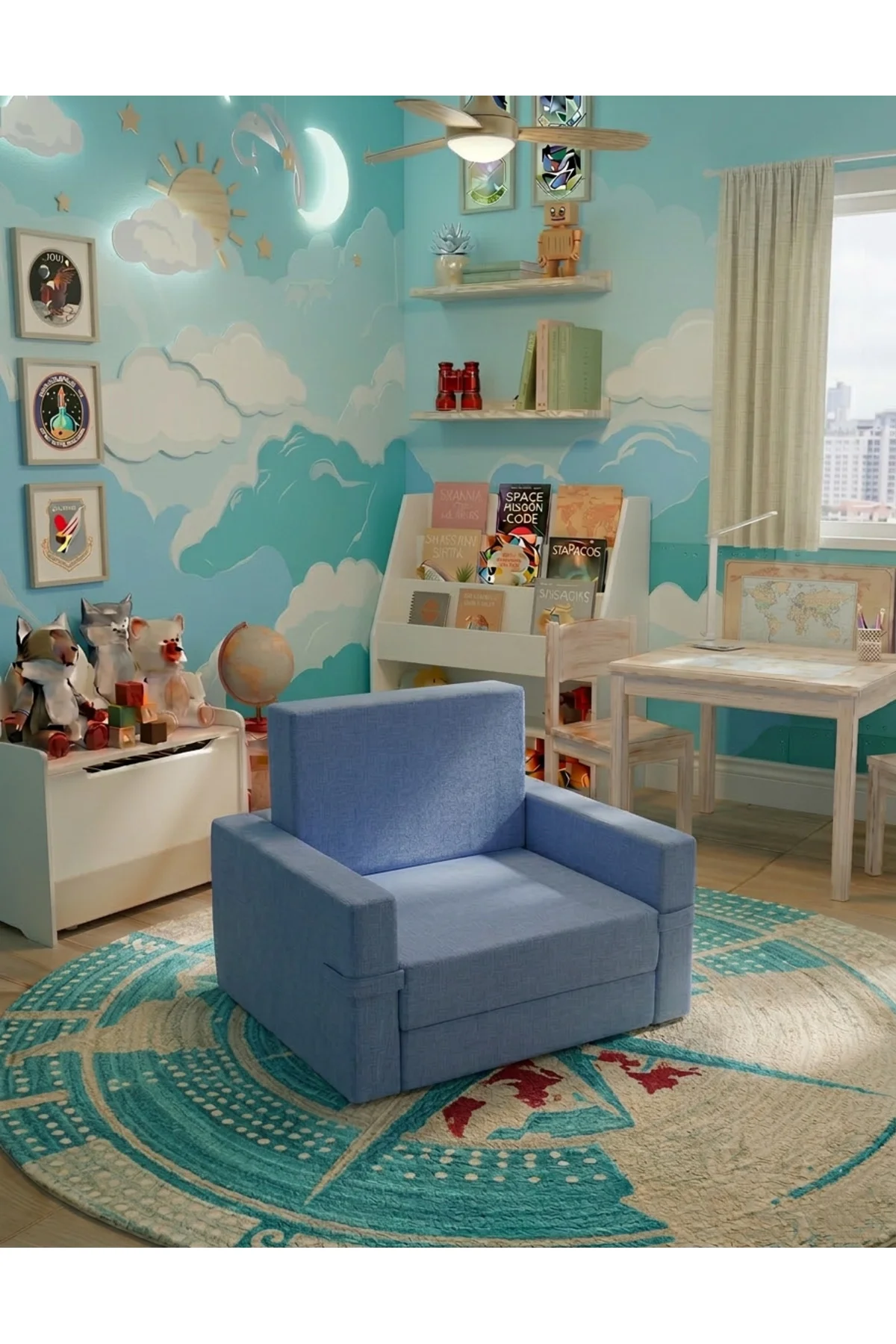 Çocuk Koltuğu Komple Sünger Katlanabilir Yataklı - Çocuk Minderi 