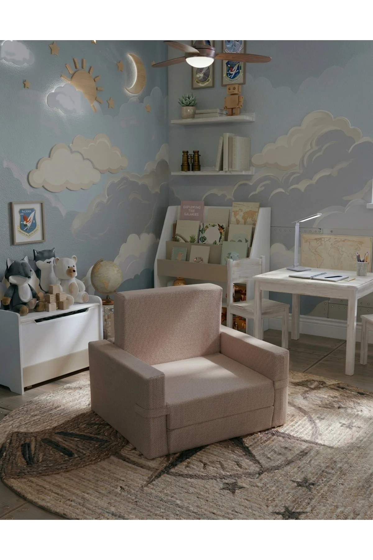 Çocuk Koltuğu Komple Sünger Katlanabilir Yataklı - Çocuk Minderi 