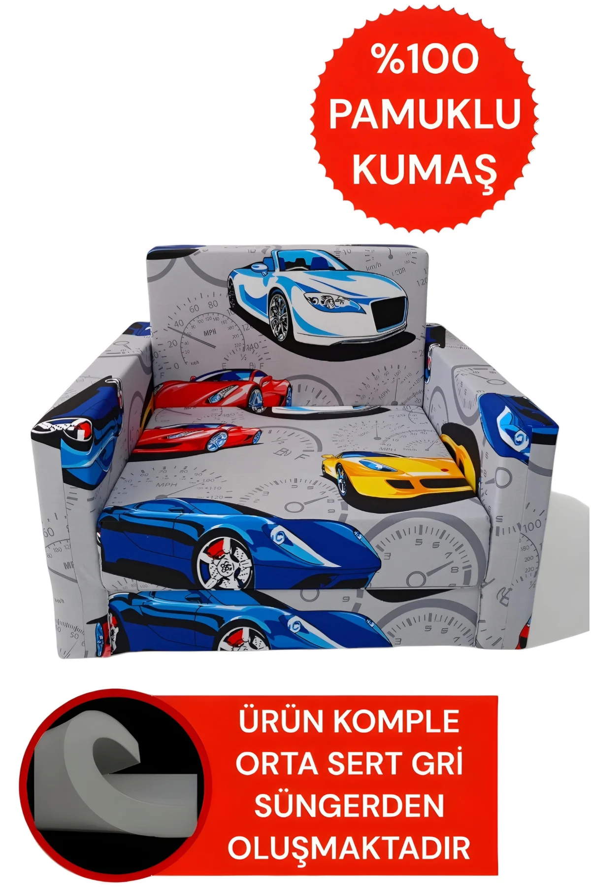 Çocuk Koltuğu Komple Sünger Katlanabilir Yataklı (0-4 YAŞ) Gri Ar