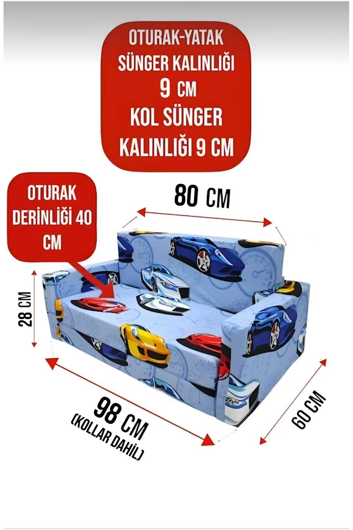 Çocuk Koltuğu Komple Sünger Katlanabilir Yataklı XXL (0-4 YAŞ)%100