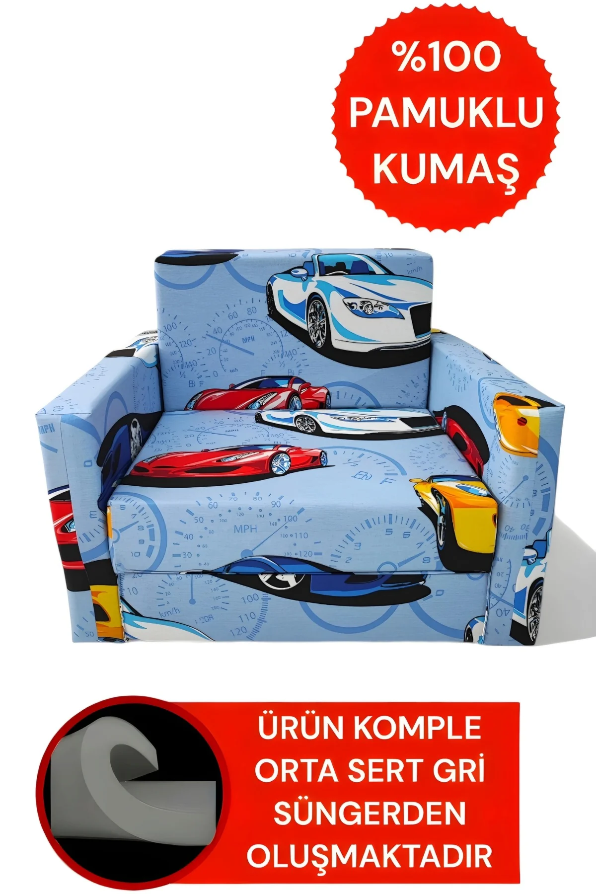 Çocuk Koltuğu Komple Sünger Katlanabilir Yataklı (0-4 YAŞ) Mavi A