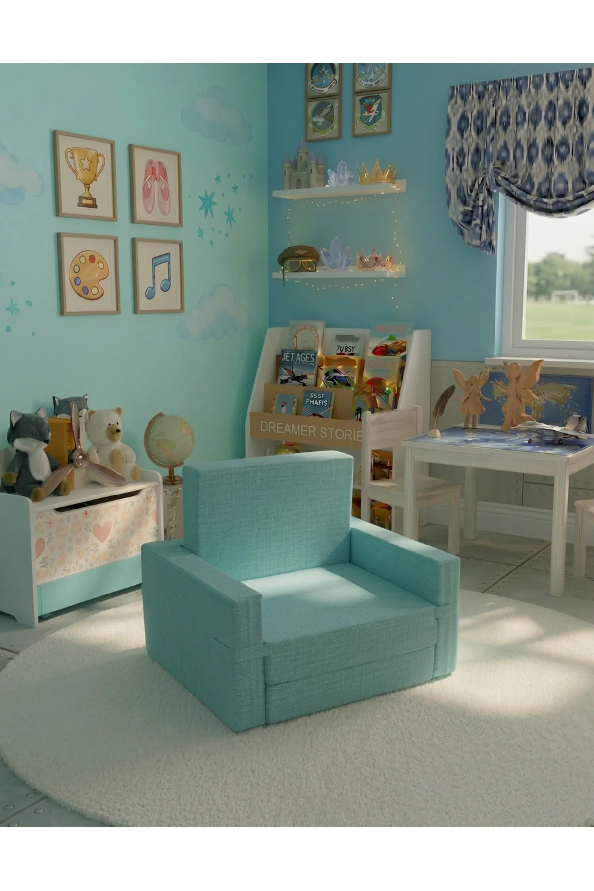 Çocuk Koltuğu Komple Sünger Katlanabilir Yataklı - Çocuk Minderi 