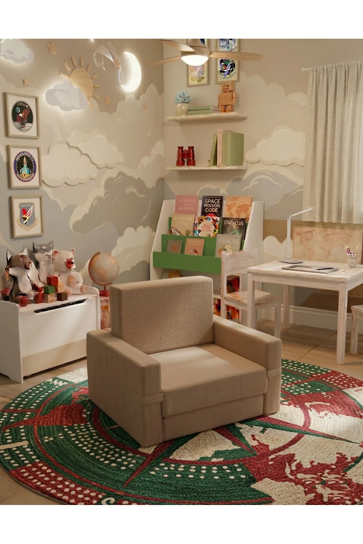 Çocuk Koltuğu Komple Sünger Katlanabilir Yataklı - Çocuk Minderi 