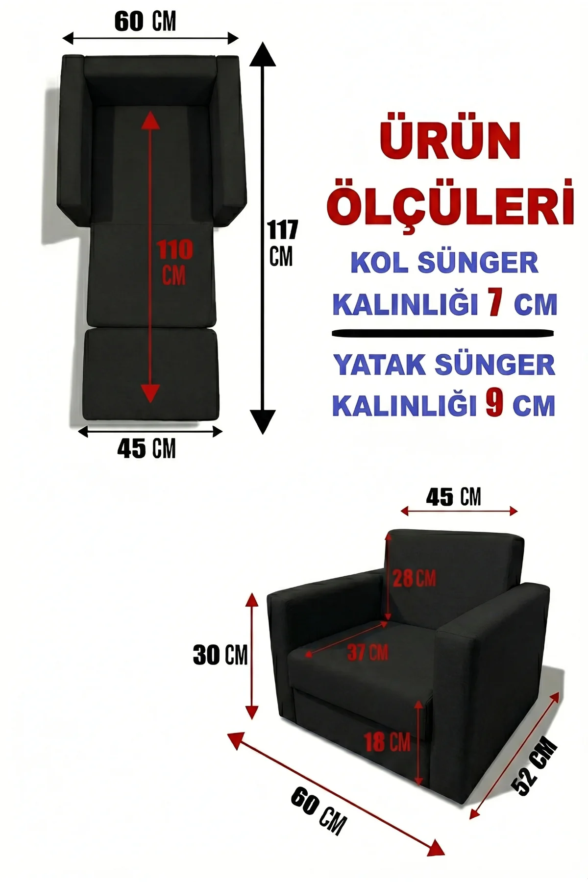 Çocuk Koltuğu Komple Sünger Katlanabilir Yataklı Minder Yatak (0-4 YAŞ) SİYAH KİLİM DESEN
