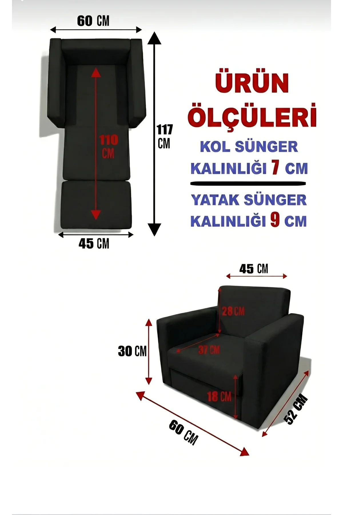 Çocuk Koltuğu Komple Sünger Katlanabilir Yataklı - Çocuk Minderi 0-4 Yaş Kahverengi