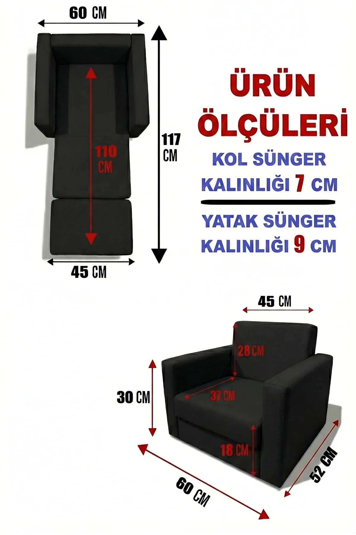 Çocuk Koltuğu Komple Sünger Katlanabilir Yataklı Minder Yatak (0-4 YAŞ) SİYAH KİLİM DESEN