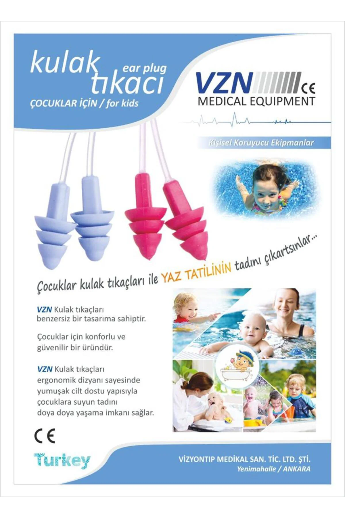 Çocuk Kulak Tıkacı Pembe/mavi Çocuk Kulak Tıkacı Pembe/mavi
