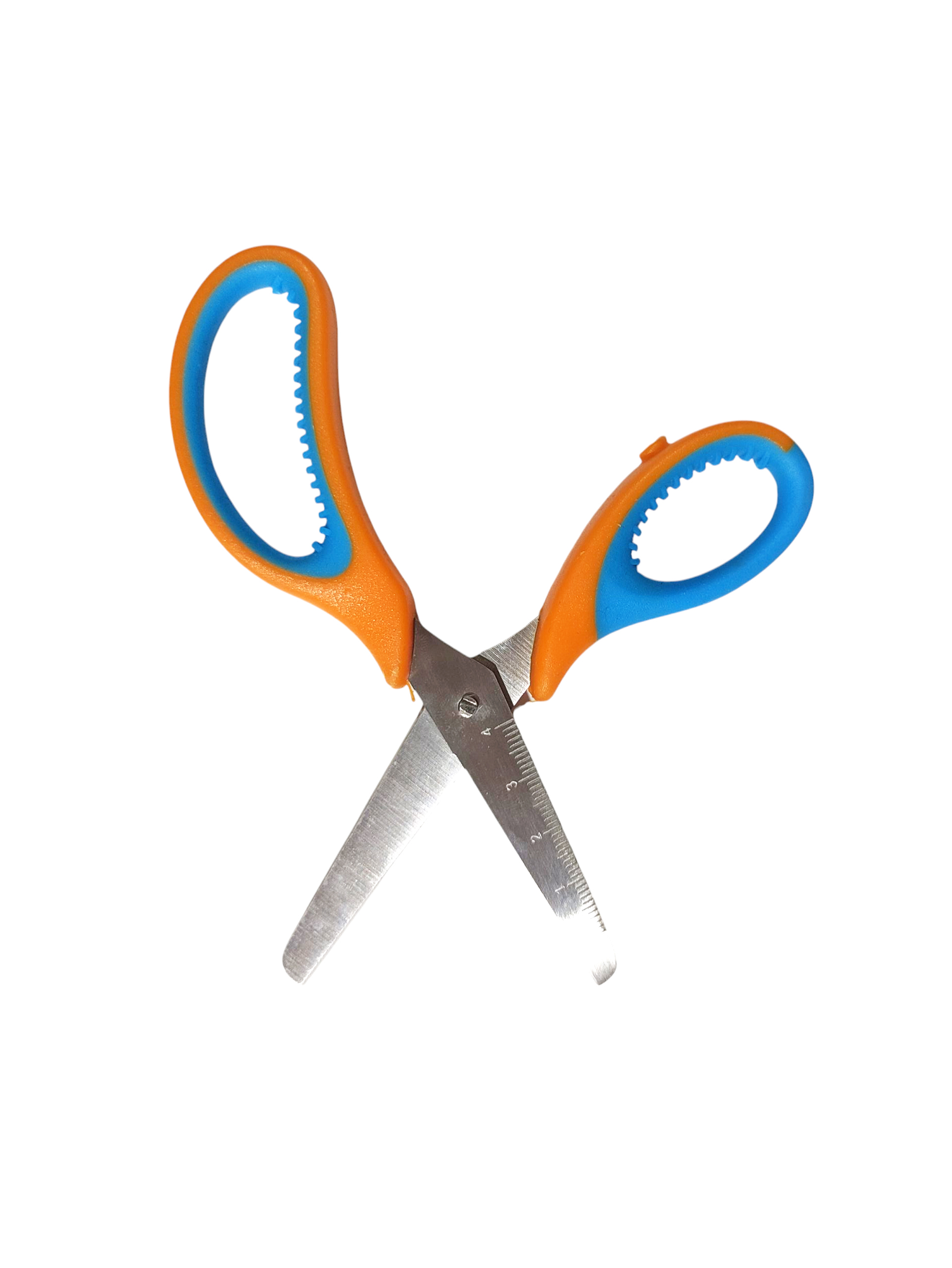 Limmy Çocuk Makası Küt Uçlu Cetvelli Okul Makası- Turuncu