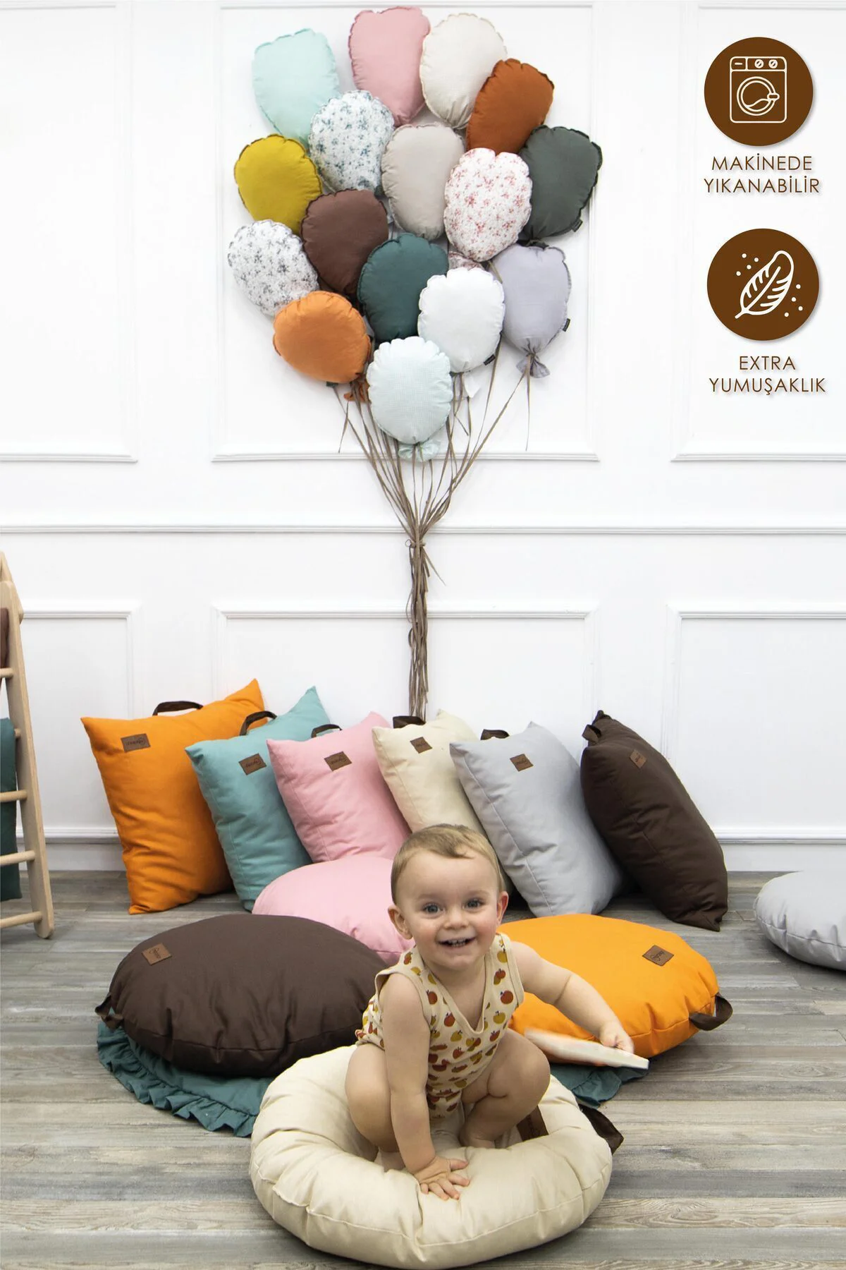 Çocuk Odası Dekorasyonu 2'li Balon Set, Bebek Odası Dekoratif Balon, Duvar Dekorasyonu, Haki-Kapiçino Çocuk Odası Dekorasyonu 2'li Balon Set, Bebek Odası Dekoratif Balon, Duvar Dekorasyonu, Haki-Kapiçino