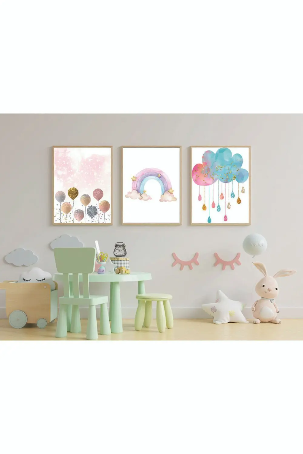 Çoçuk Odası Dekoratif Retro Mdf Tablo ( Çerçeve Görünümlü )
