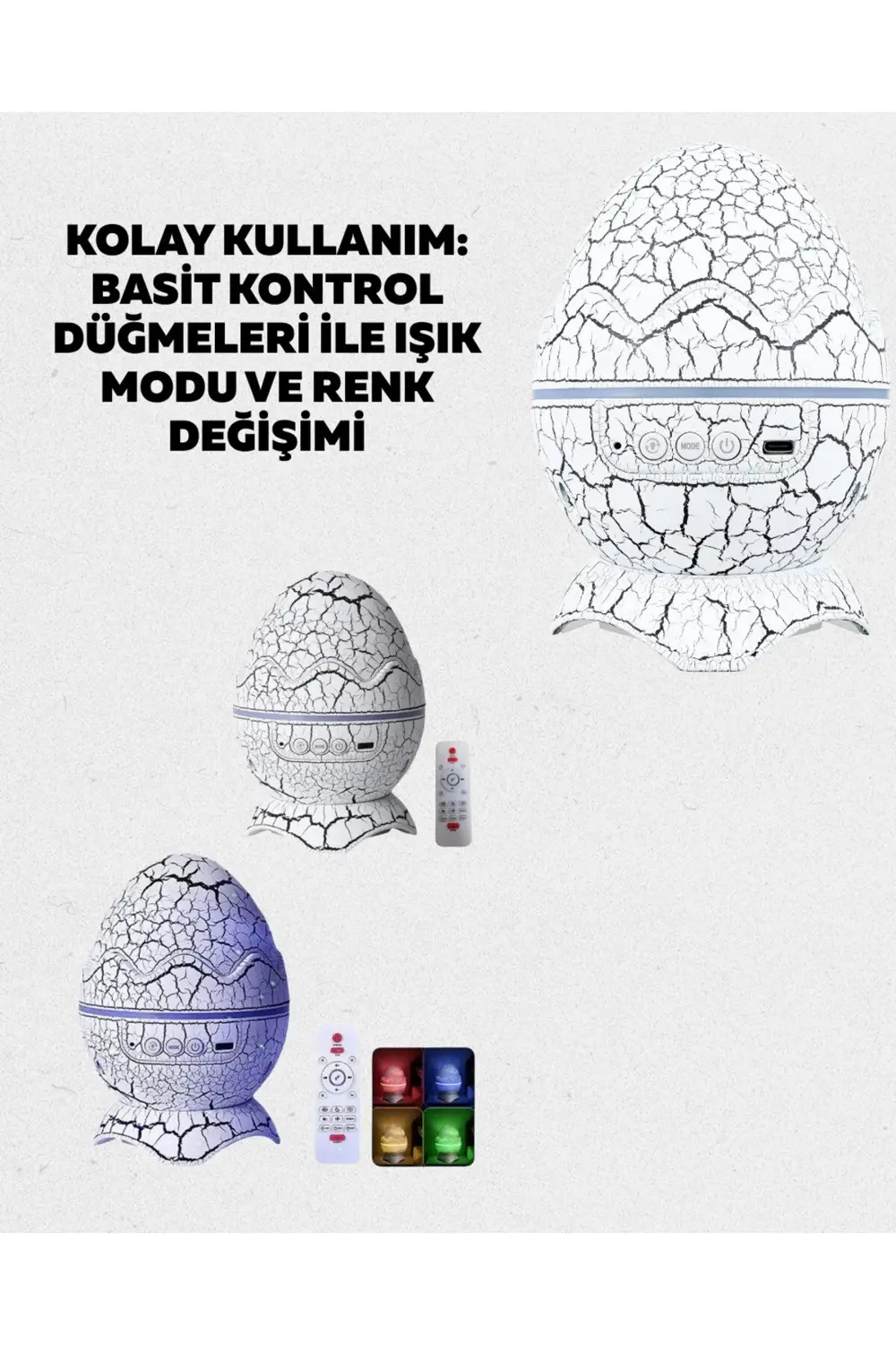 Çocuk Odası İçin Galaxy Projektör + Beyaz Gürültü + Uzaktan Kuman