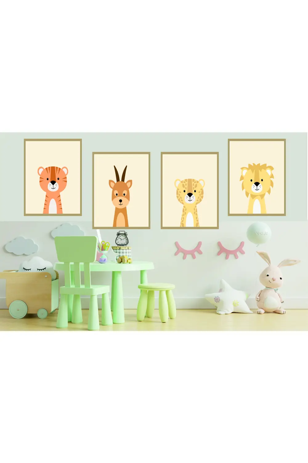 Çocuk Odası Takımı Dekoratif Retro Mdf Tablo ( Çerçeve Görünümlü 