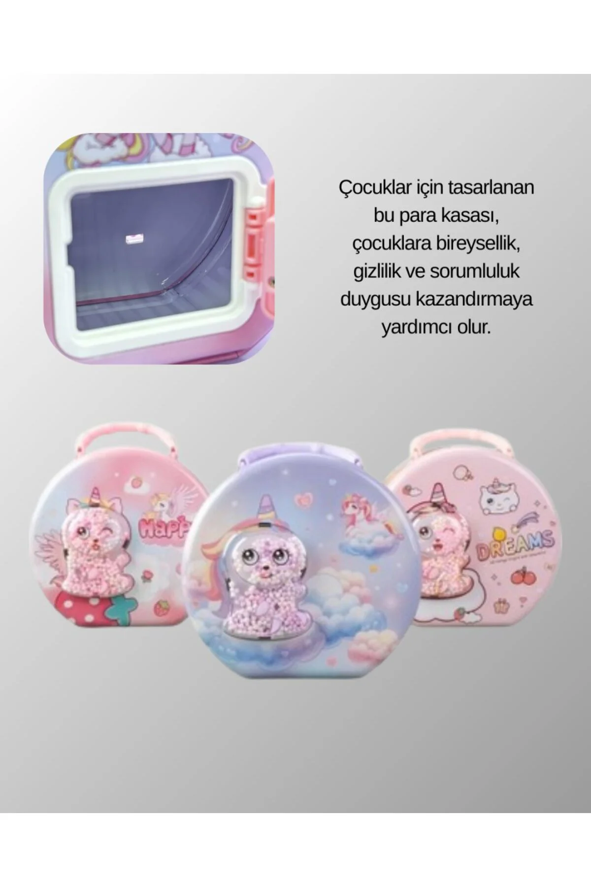 Çocuk Para Kasası Anahtarlı Güvenli Tasarruf Kutusu