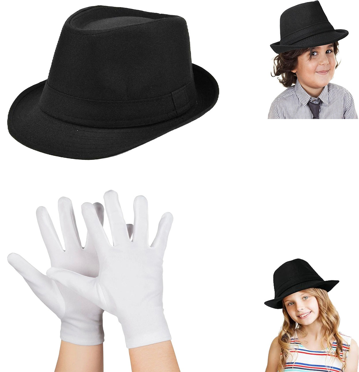 Çocuk Sahne Performans Seti – Gösteri Fötr Şapka ve Eldiven Çocuk Sahne Performans Seti – Gösteri Fötr Şapka ve Eldiven