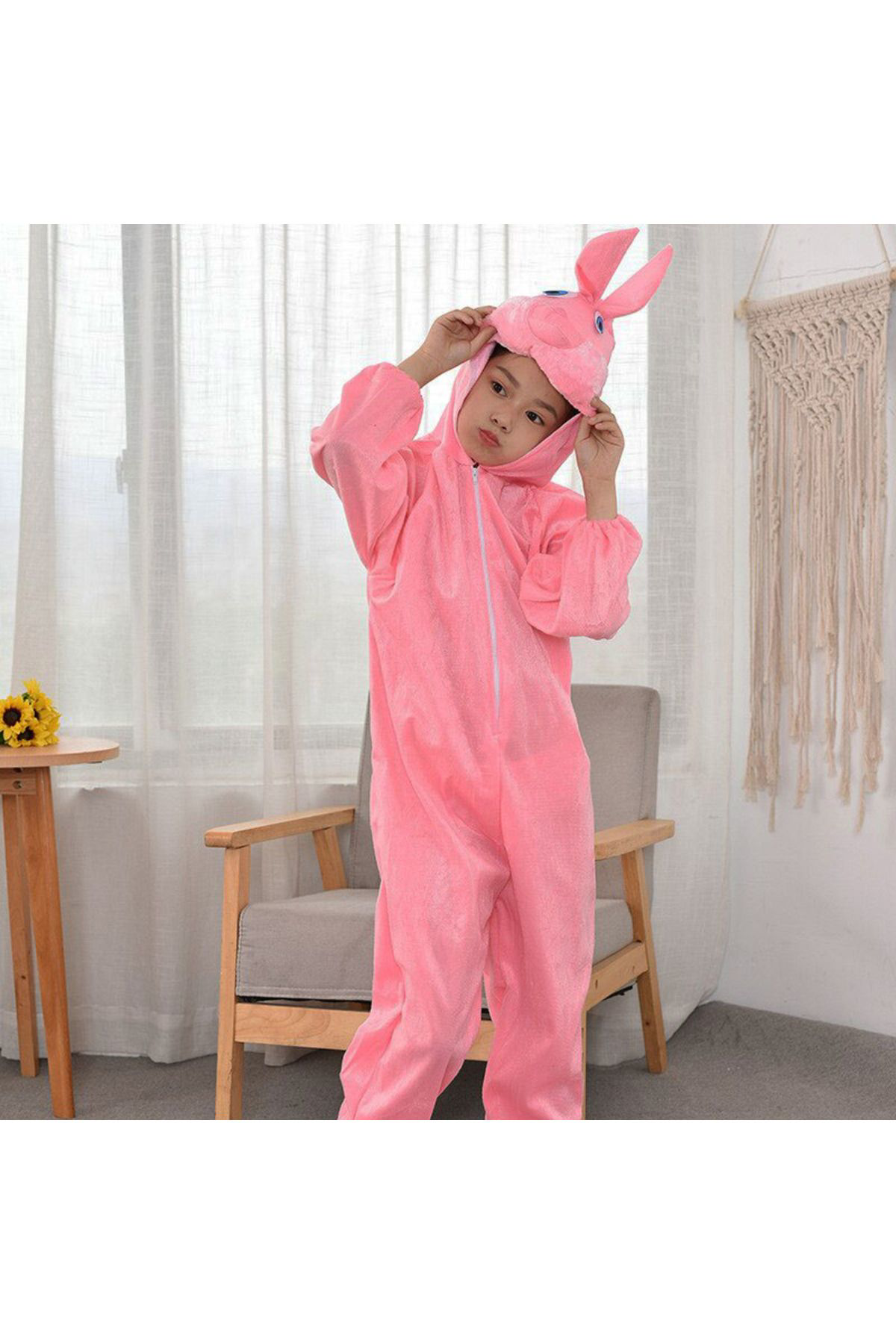 Ok Aksesuar Çocuk Tavşan Kostümü Pembe Renk 2-3 Yaş 80 Cm  Go50607649390
