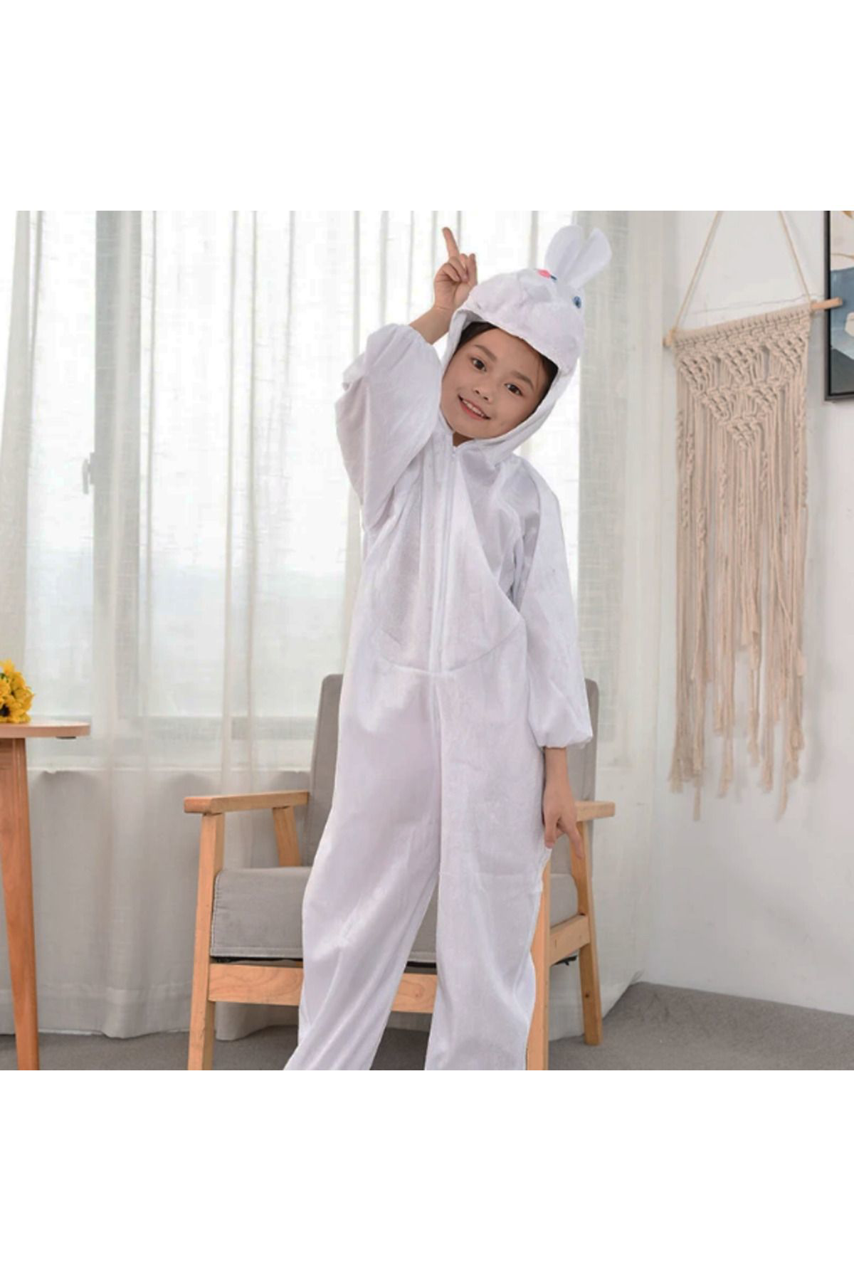 Ok Aksesuar Çocuk Tavşan Kostümü Beyaz Renk 2-3 Yaş 80 Cm  Go50607613400