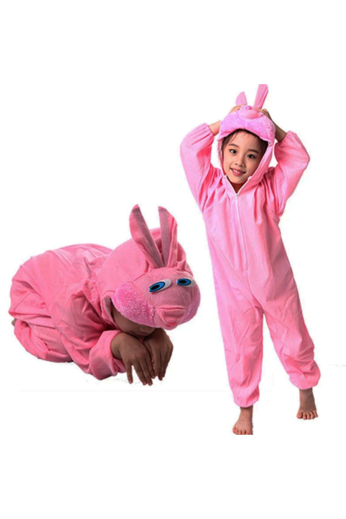 Ok Aksesuar Çocuk Tavşan Kostümü Pembe Renk 2-3 Yaş 80 Cm  Go50607649390