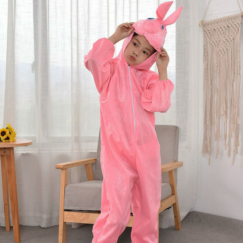 Çocuk Tavşan Kostümü Pembe Renk 4-5 Yaş 100 cm Çocuk Tavşan Kostümü Pembe Renk 4-5 Yaş 100 cm