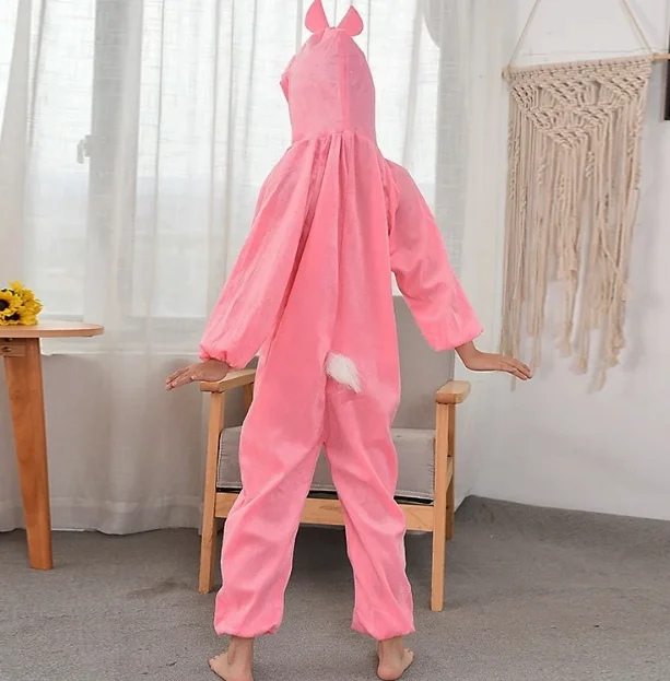 Çocuk Tavşan Kostümü Pembe – 4-5 Yaş Kaliteli Polar
