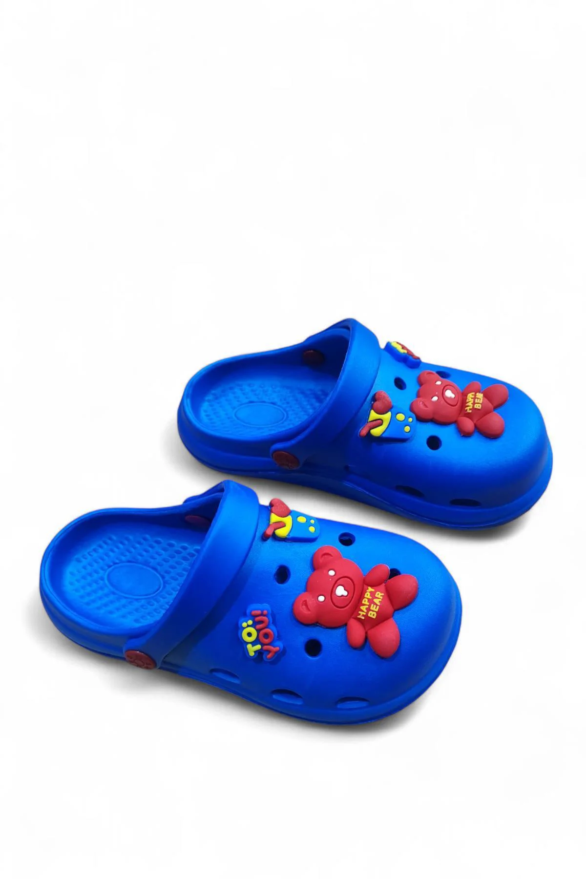 Çocuk Terlik Emojili Cross Terlik Bahçe Terliği Plaj Sahil Banyo Terliği 31-32-33-34-35 NUMARA Mavi