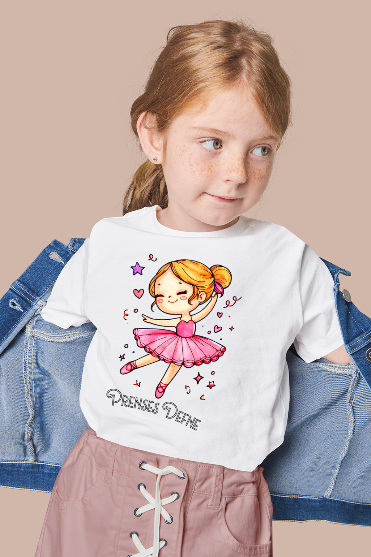 Çocuk Tişört Boyama Seti – Prenses İsim Yazılabilir Boyanabilir E