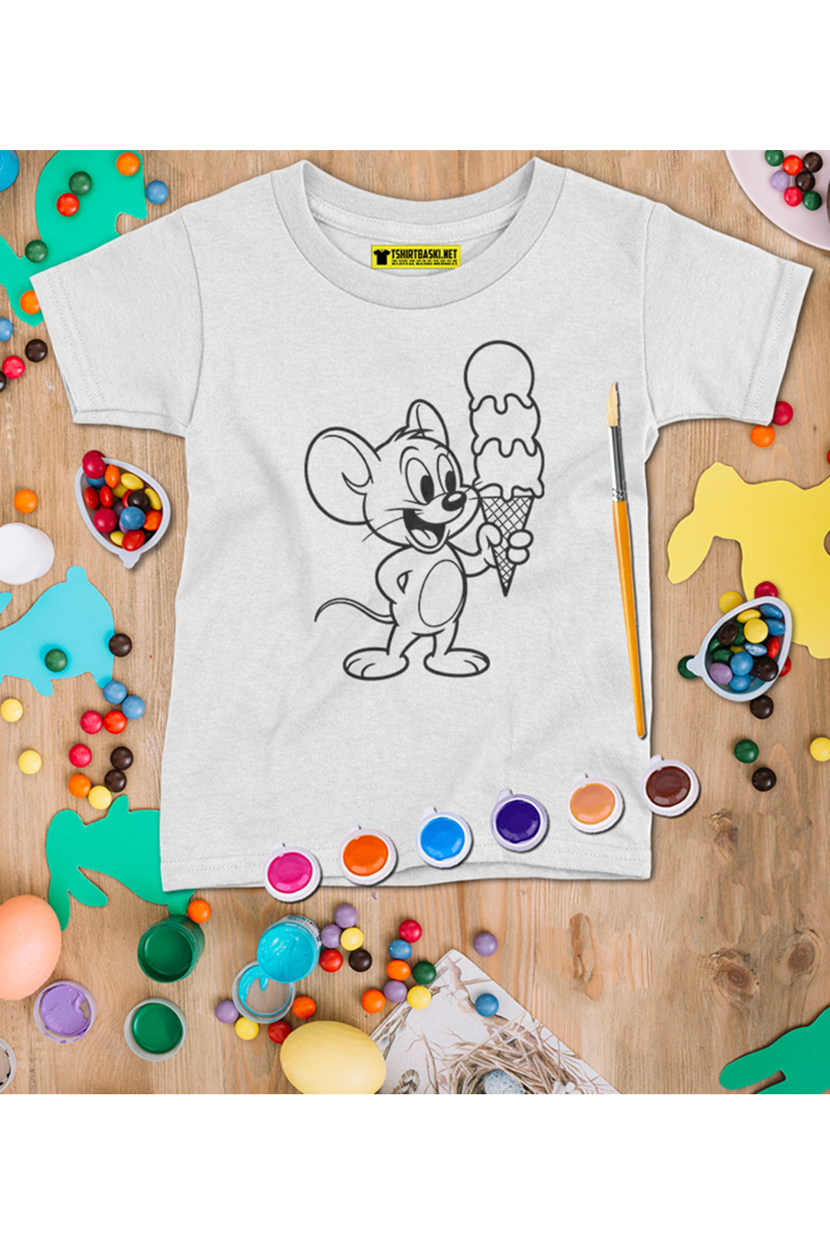 Çocuk Tişört Boyama Seti – Çocuk Full Set Fırçalı, Kreatif Elbise