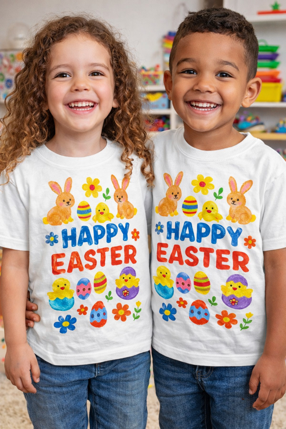 Çocuk Tişört Boyama Seti – Paskalya Temalı Boyanabilir Tişört Eği