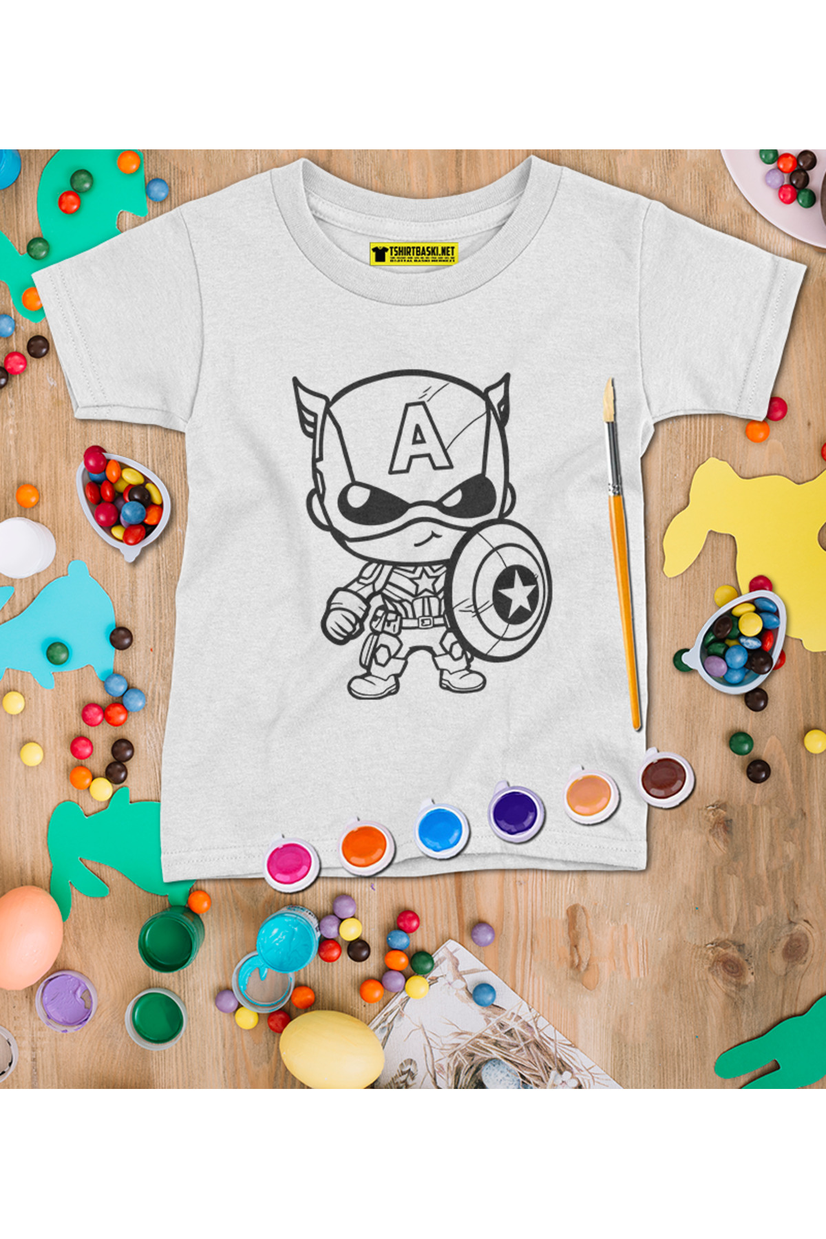 Çocuk Tişört Boyama Seti – Çocuk Full Set Fırçalı, Kreatif Elbise