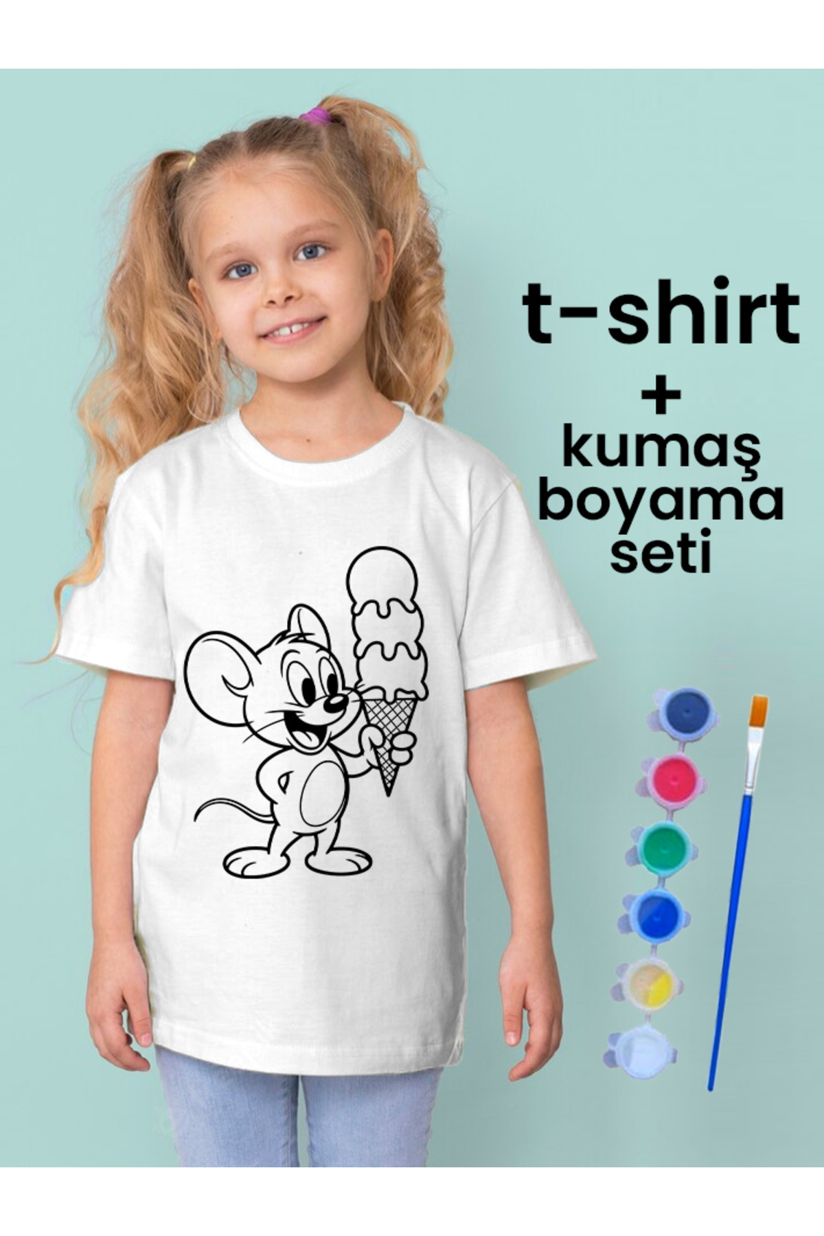 Çocuk Tişört Boyama Seti – Çocuk Full Set Fırçalı, Kreatif Elbise